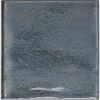 Maya Dark Grey Gloss Ceramic Wall Tile, Pack of 54, (L)245mm (W)75mm
