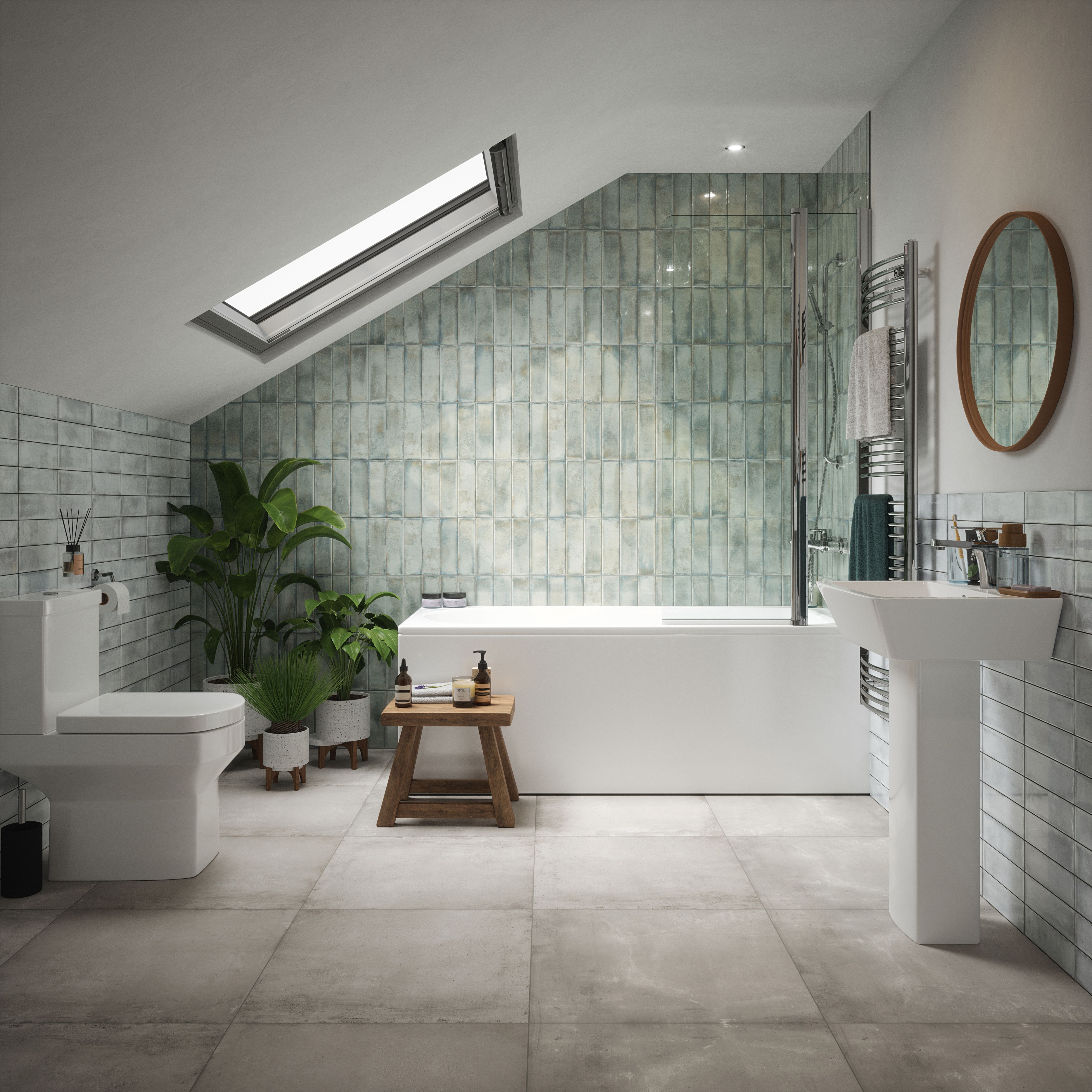 Maya Green Gloss Structured Plain Ceramic Wall Tile - 6
