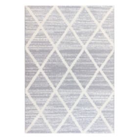 Maya Grey Berber Shaggy Medium Rug, (L)160cm x (W)120cm