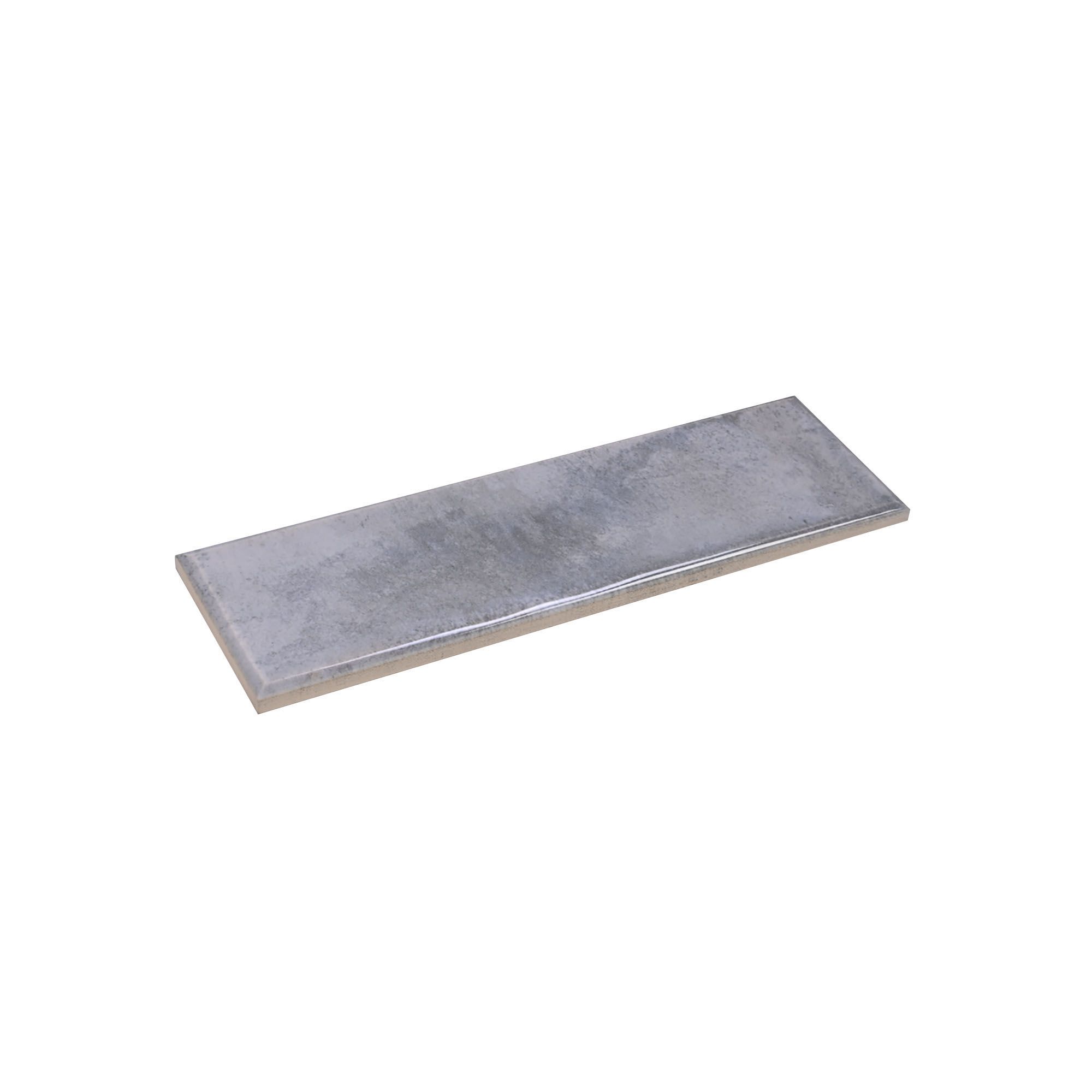 Maya Grey Gloss Structured Plain Ceramic Wall Tile - 3