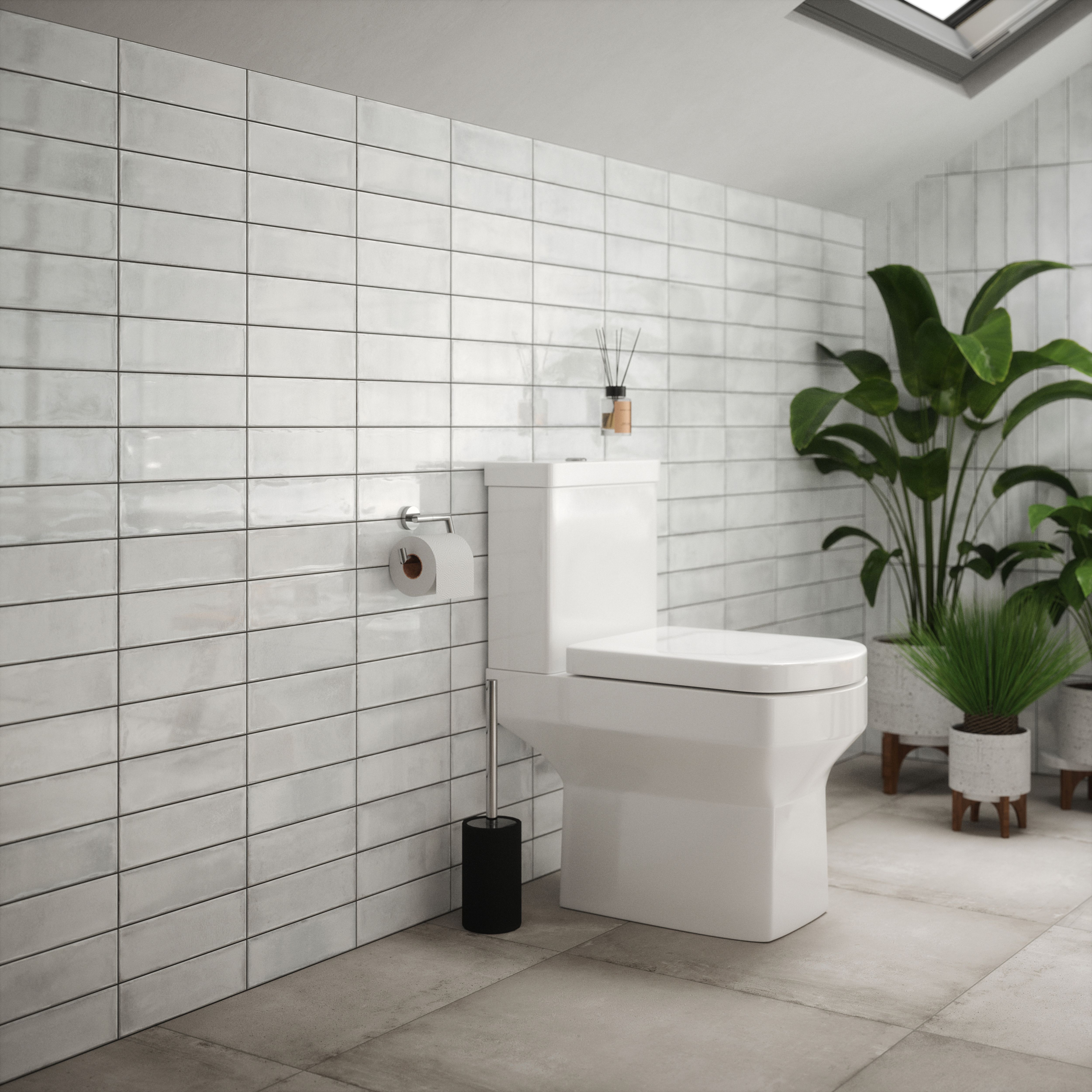 Maya White Gloss Structured Plain Ceramic Wall Tile - 4