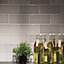 Mayfair Grey Gloss Ceramic Wall Tile, Pack of 34, (L)300mm (W)100mm