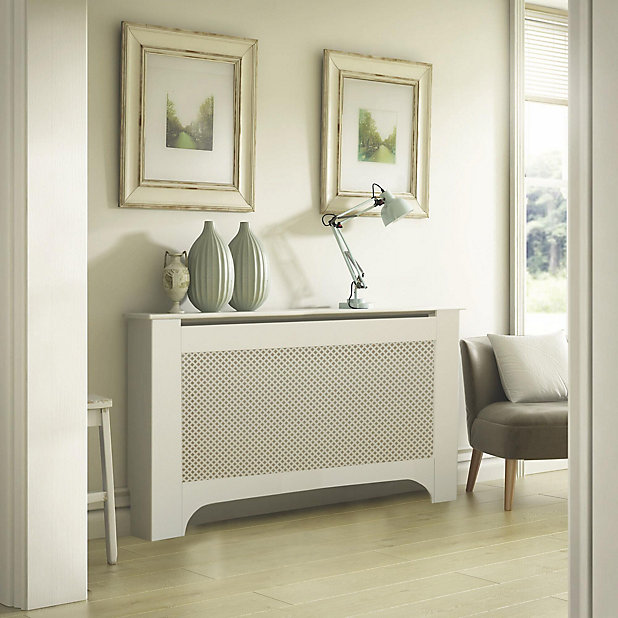 attack purity Because Mayfair Large White Radiator cover | DIY at B&Q