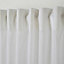 Mayna White Solid Unlined Pencil pleat Curtain (W)200cm (L)300cm, Single