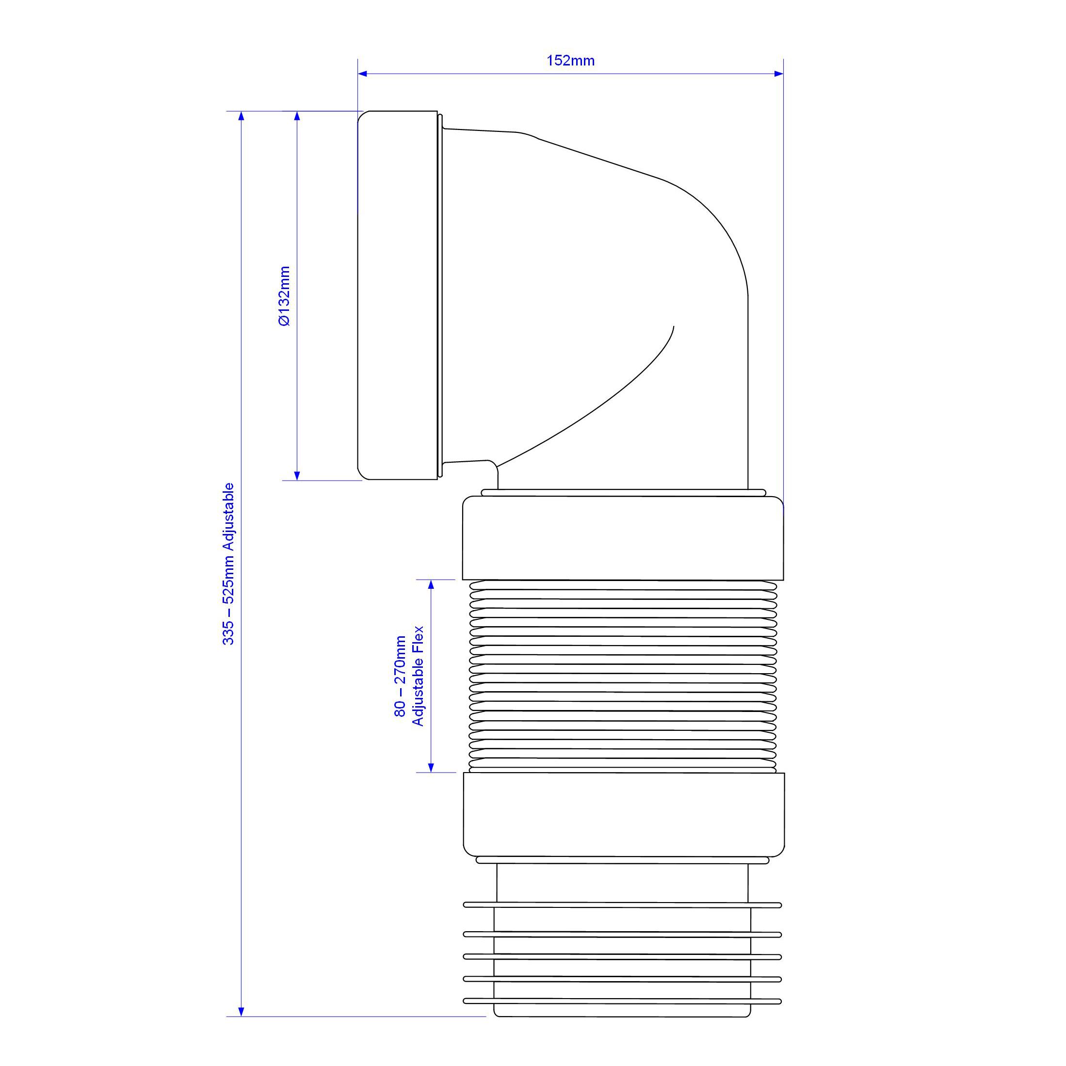 McAlpine 90° Flexible Extendable Pan connector (Dia)110mm