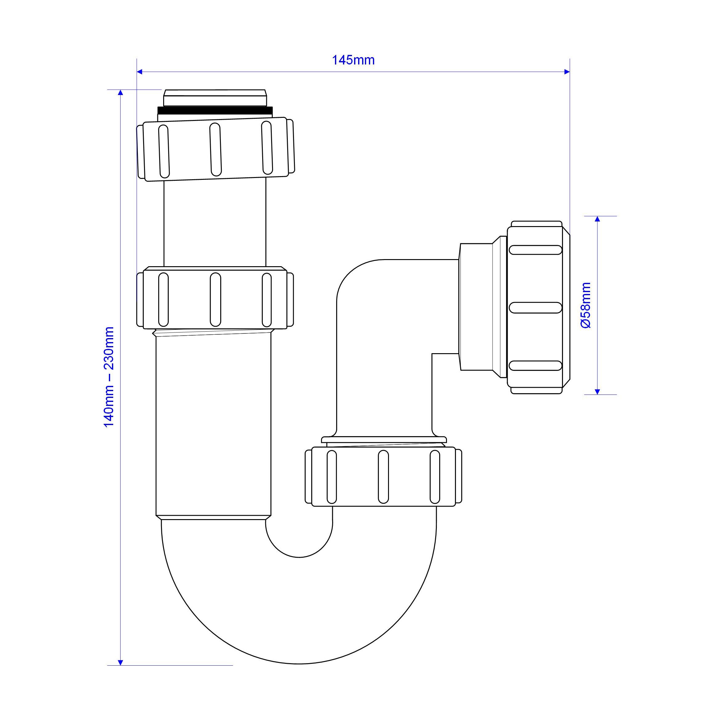 McAlpine Adjustable Sink & basin Inlet trap (Dia)32mm