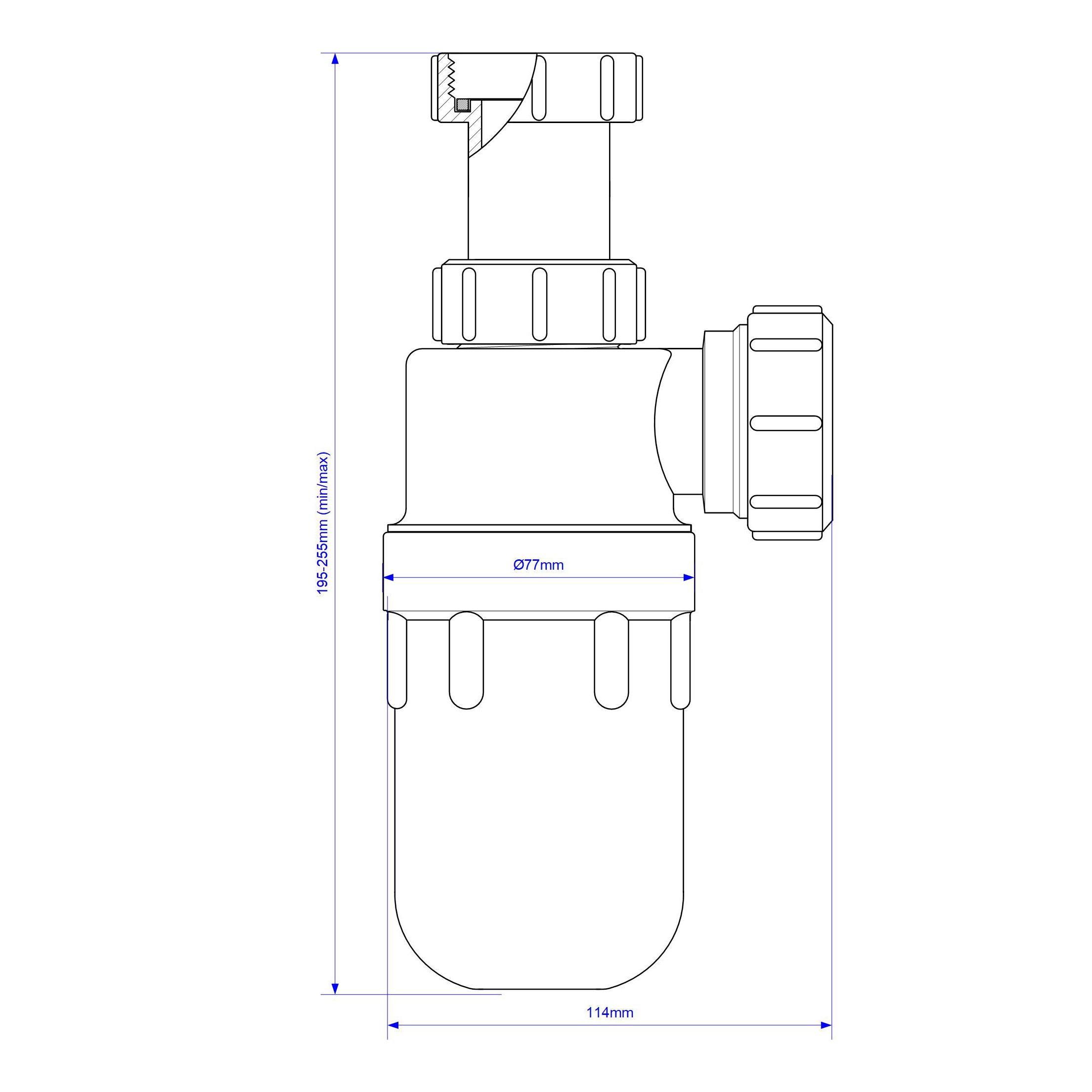 McAlpine  Antisyphon Bottle Trap White 40mm