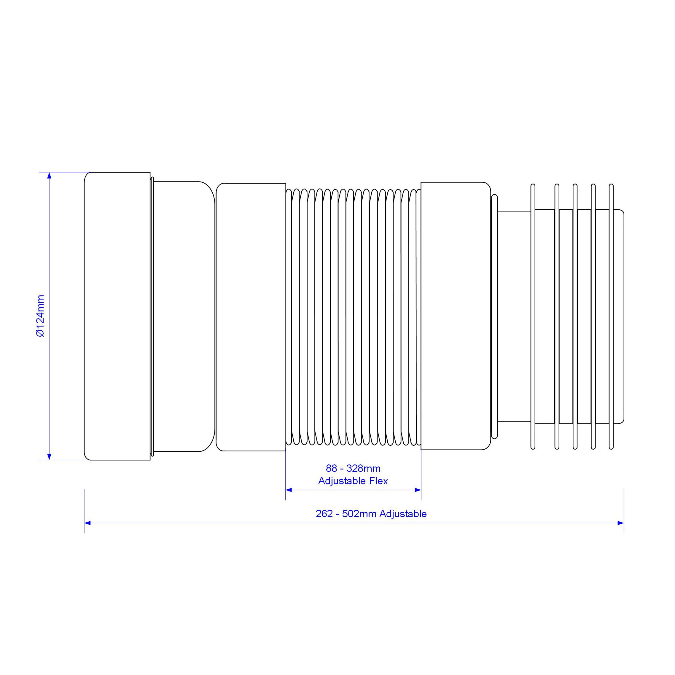 McAlpine Push-fit Flexible Extendable Pan connector (Dia)107mm - 3