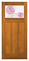 McKean 3 panel Obscure Glazed Hardwood veneer External Front door, (H)1981mm (W)838mm