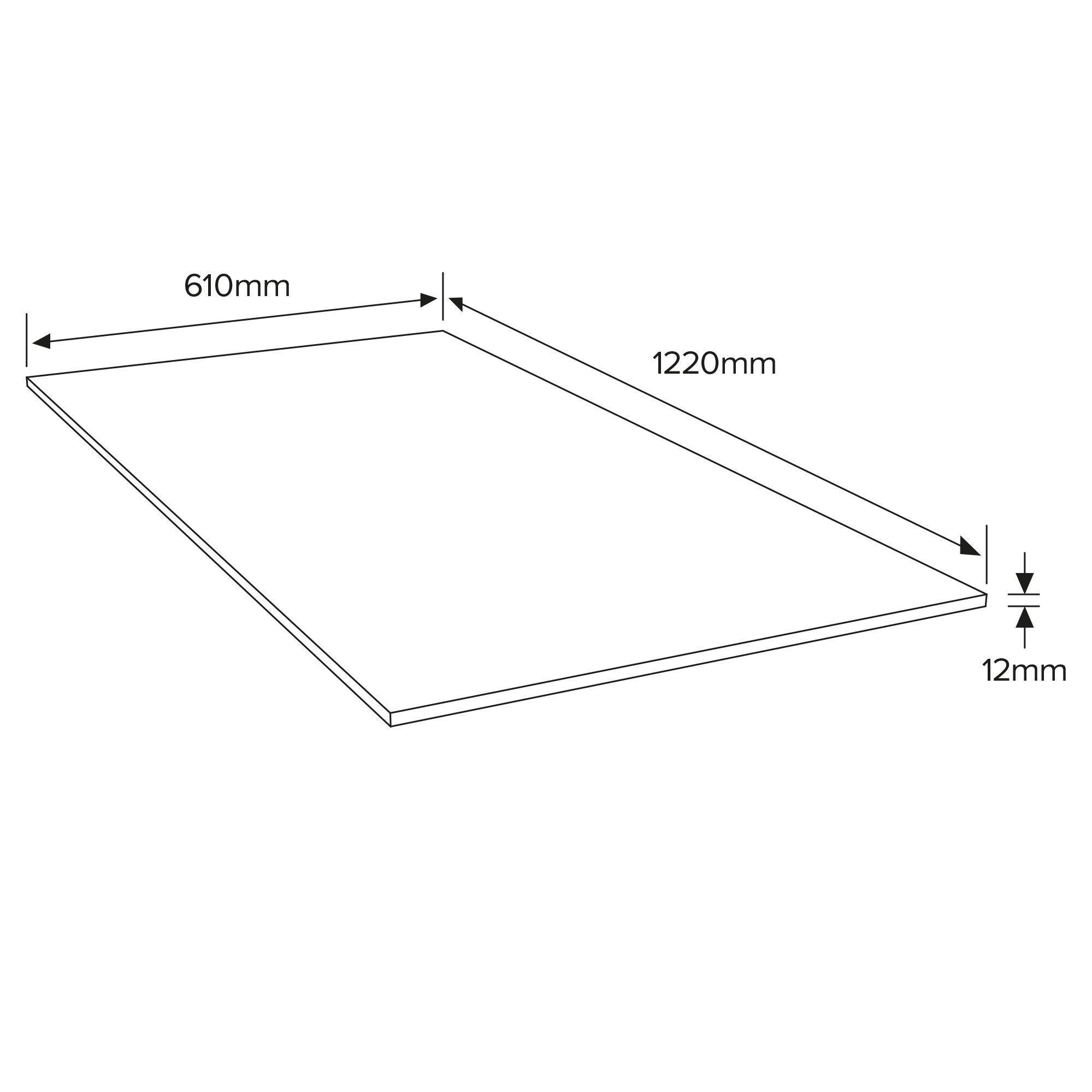 MDF Fibreboard (L)1.22m (W)0.61m (T)12mm