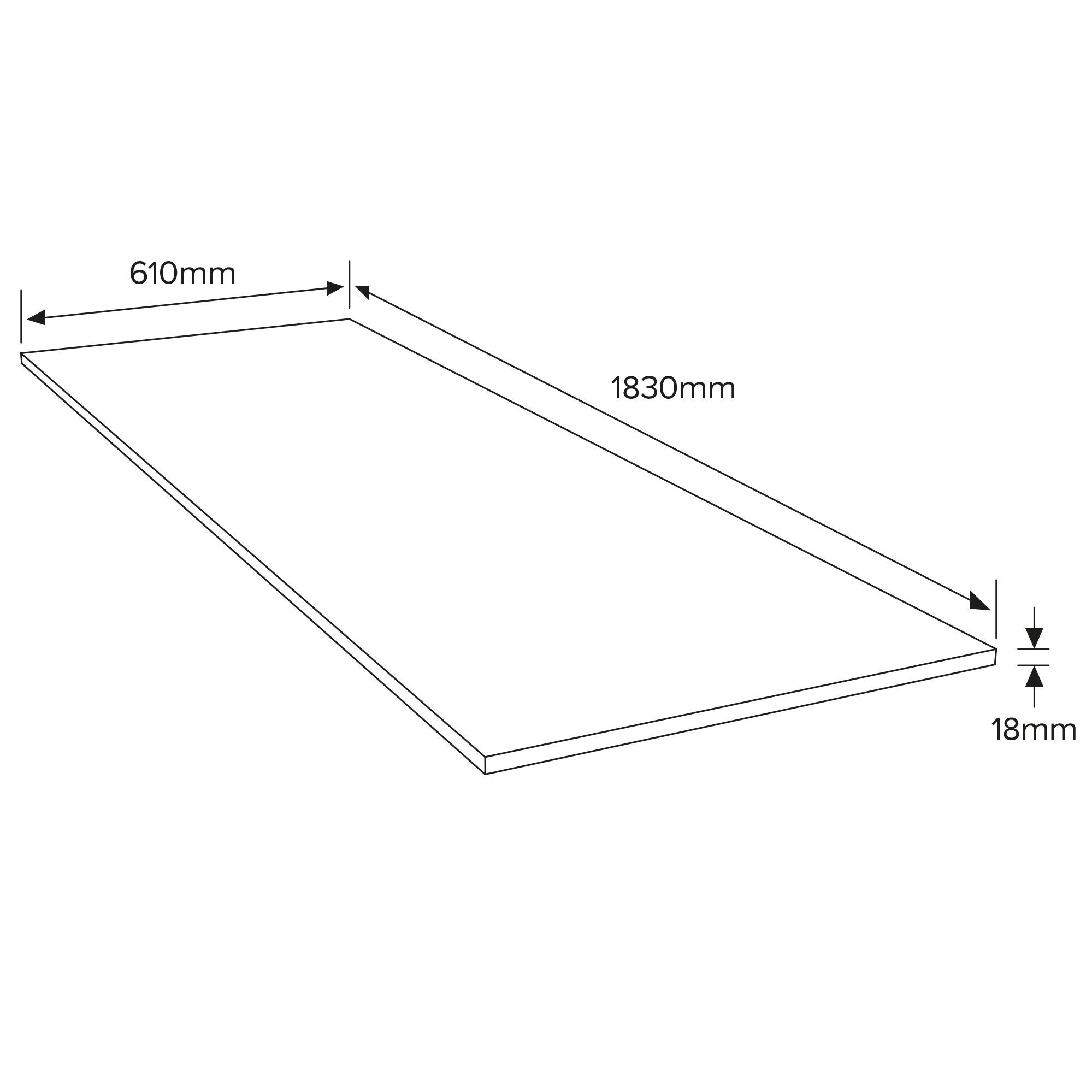 MDF Fibreboard (L)1.83m (W)0.61m (T)18mm