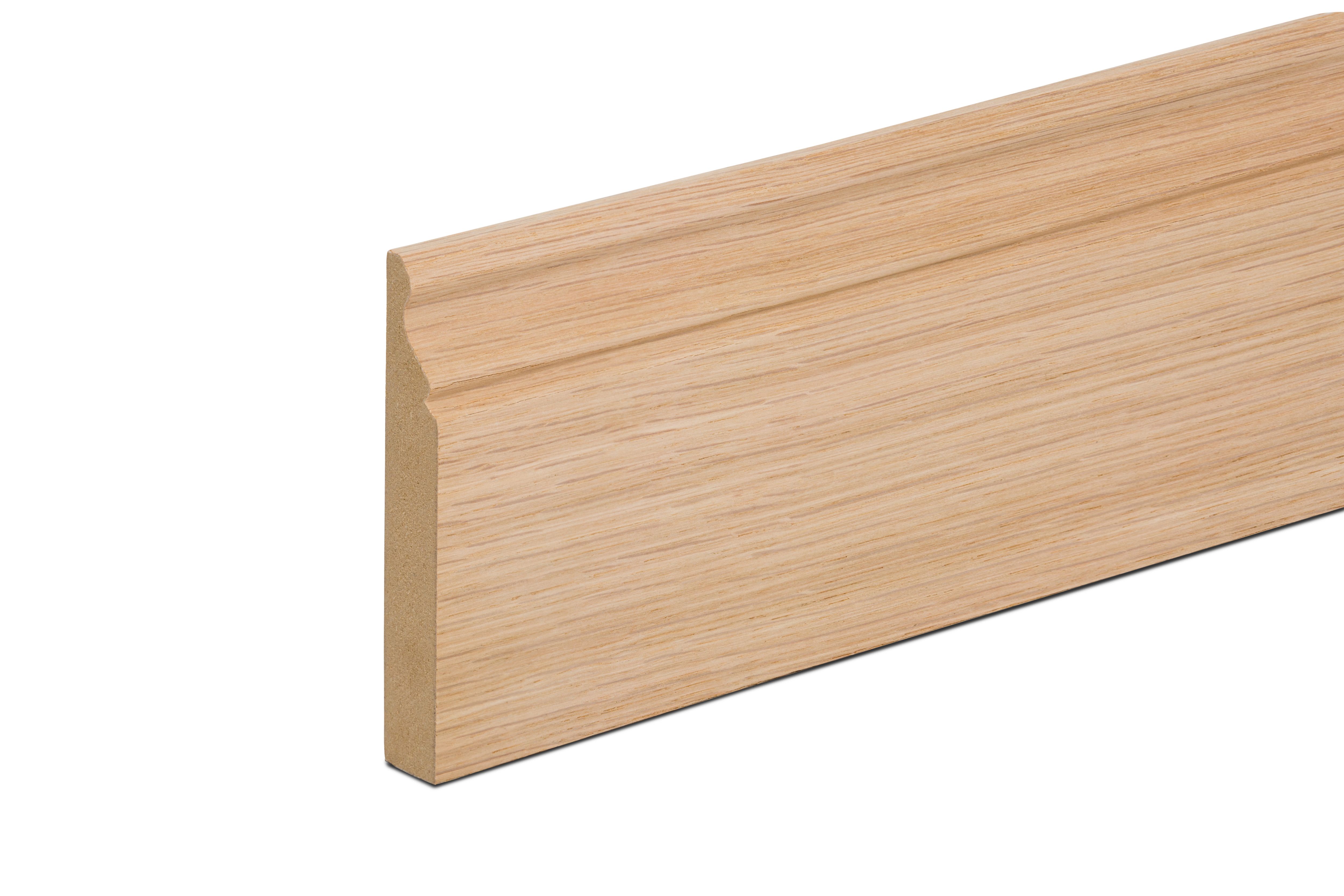 MDF Oak Ogee Skirting board (L)2400mm (W)119mm (T)18mm, Pack of 4