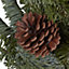 Medium Bow & pine cone Real Wreath
