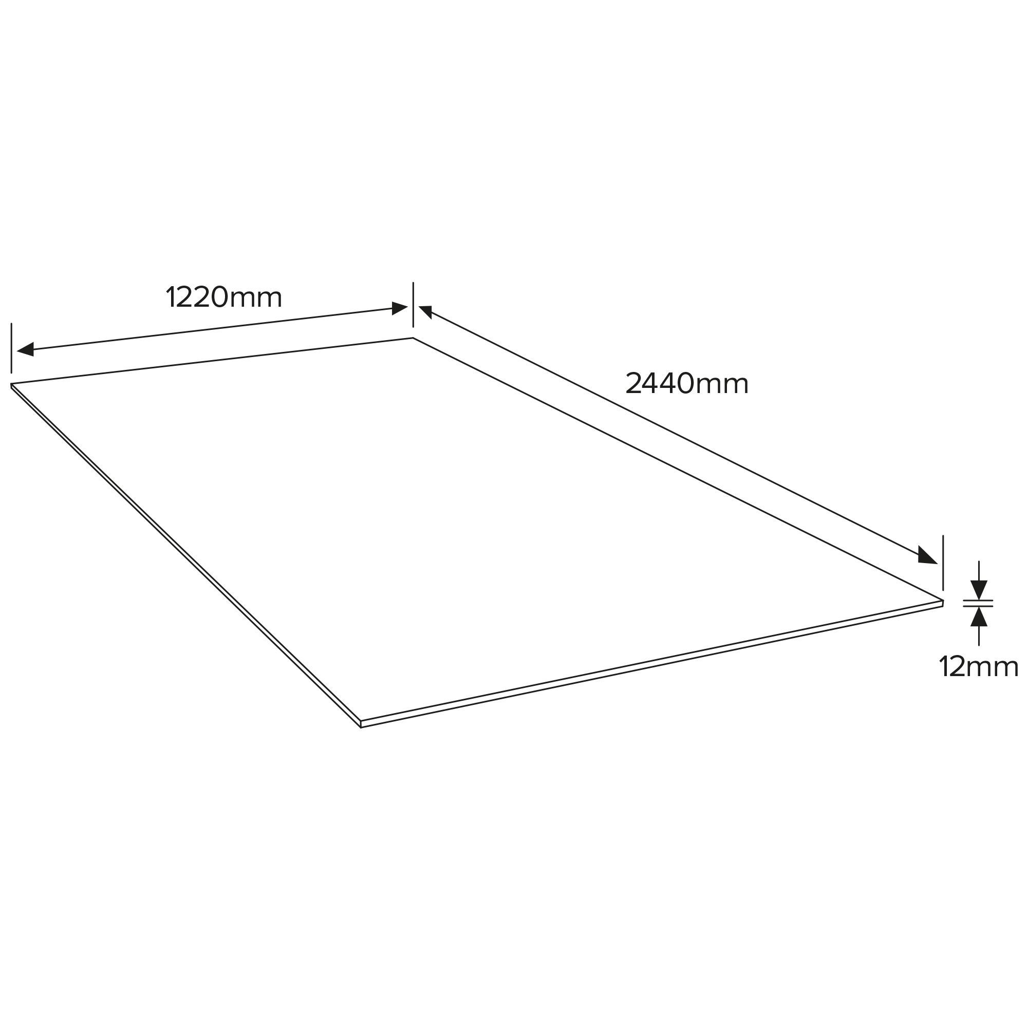 Medium-density fibreboard (MDF) Fibreboard (L)2440mm (W)1220mm (T)12mm