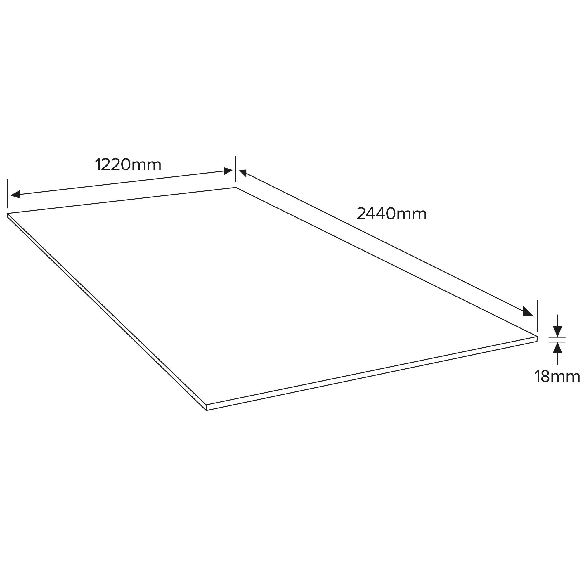 Medium-density fibreboard (MDF) Fibreboard (L)2440mm (W)1220mm (T)18mm
