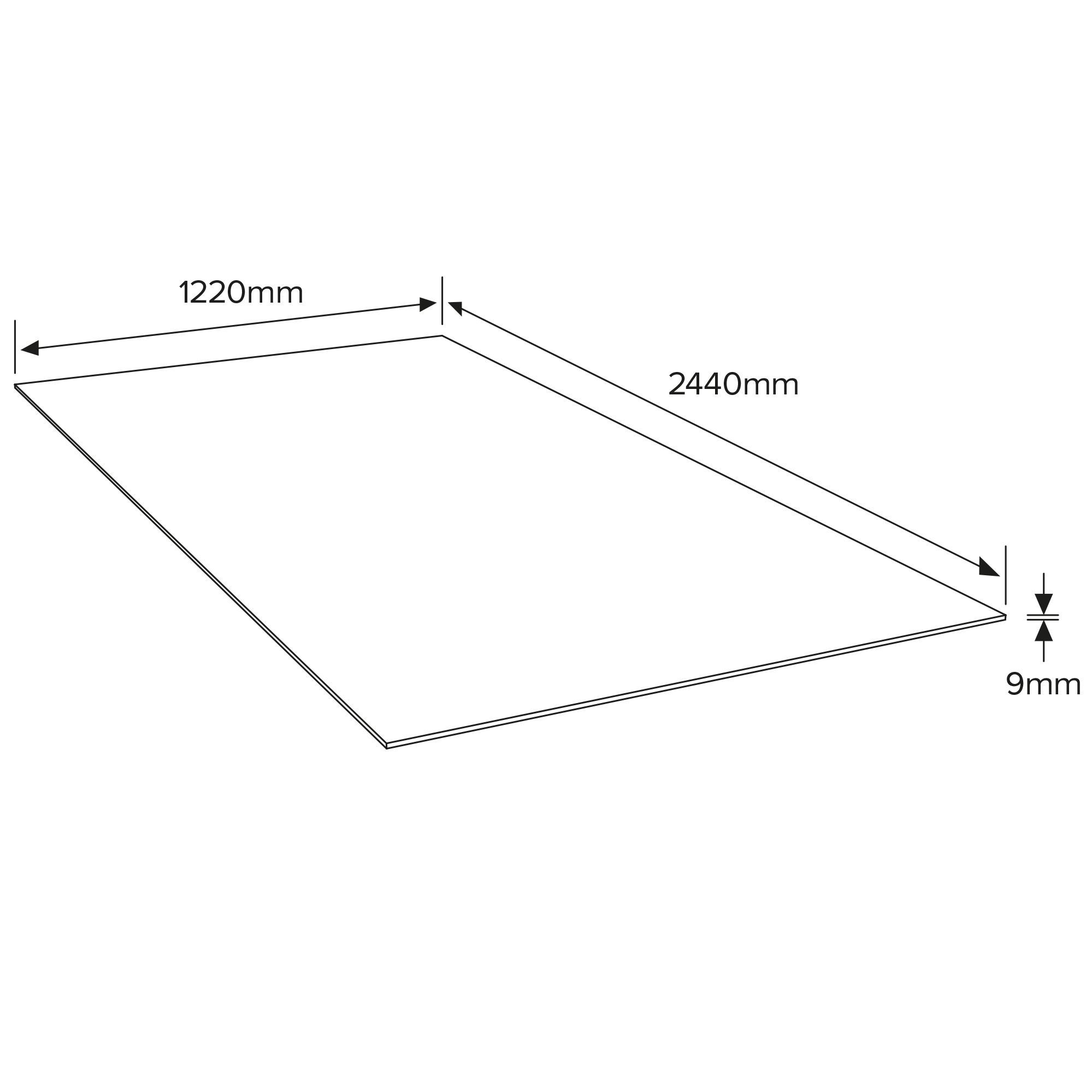 Medium-density fibreboard (MDF) Fibreboard (L)2440mm (W)1220mm (T)9mm