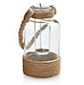 Medium Glass & rope Jar, Natural