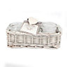 Medium Glass & wicker Decorative basket, Set of 3, Cream