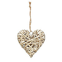 Medium Heart Wicker Ornament, Natural