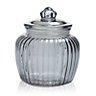 Medium Ornate Glass Jar, Grey