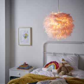 Meira Pink Feathered Light shade (D)40cm