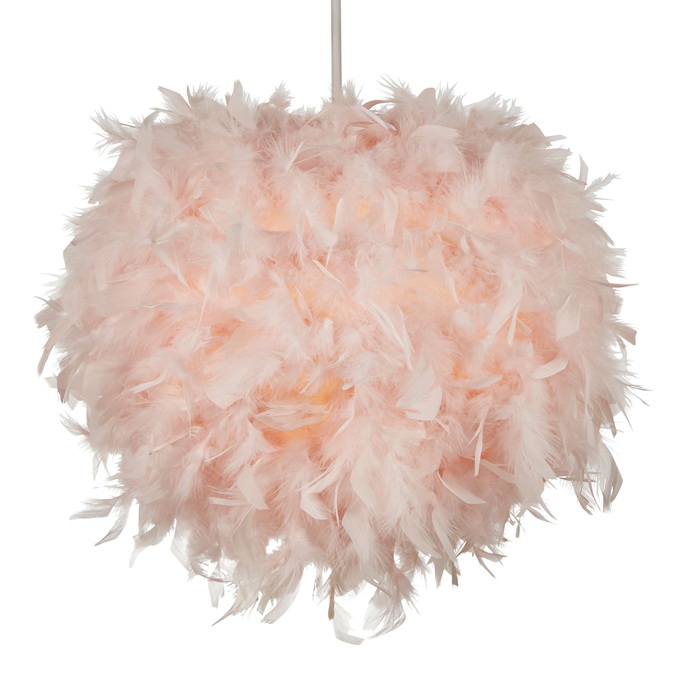 Meira Pink Feathered Spherical Light shade (D)40cm