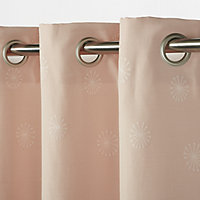 Melfi Light pink Floral Unlined Eyelet Curtain (W)117cm (L)137cm, Single