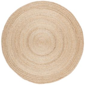 On Sale Prestwich Braided Jute Natural/Olive Green Round Rug