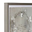 Memories wreath Grey & white Framed print (H)600mm (W)600mm
