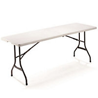 Memphis White Plastic Foldable Rectangular Table
