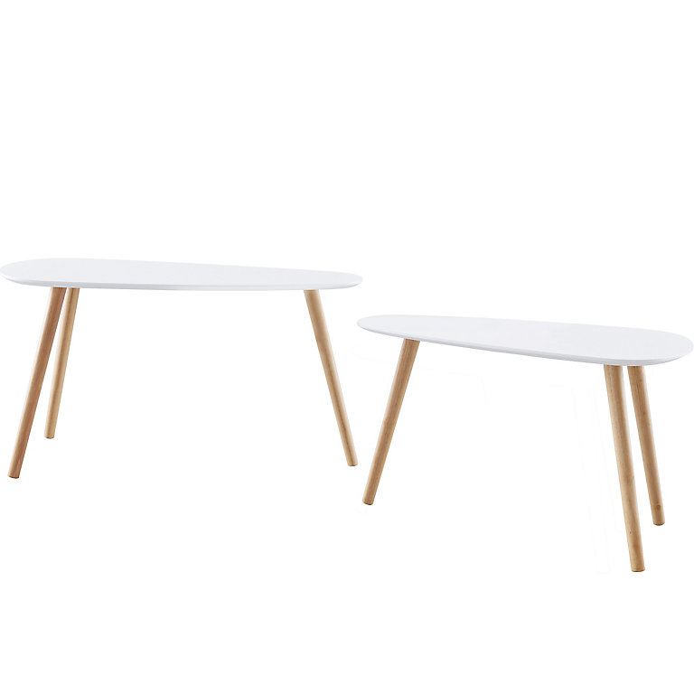 Natural Non Extendable Side Table, Non Flat Pack Coffee Table