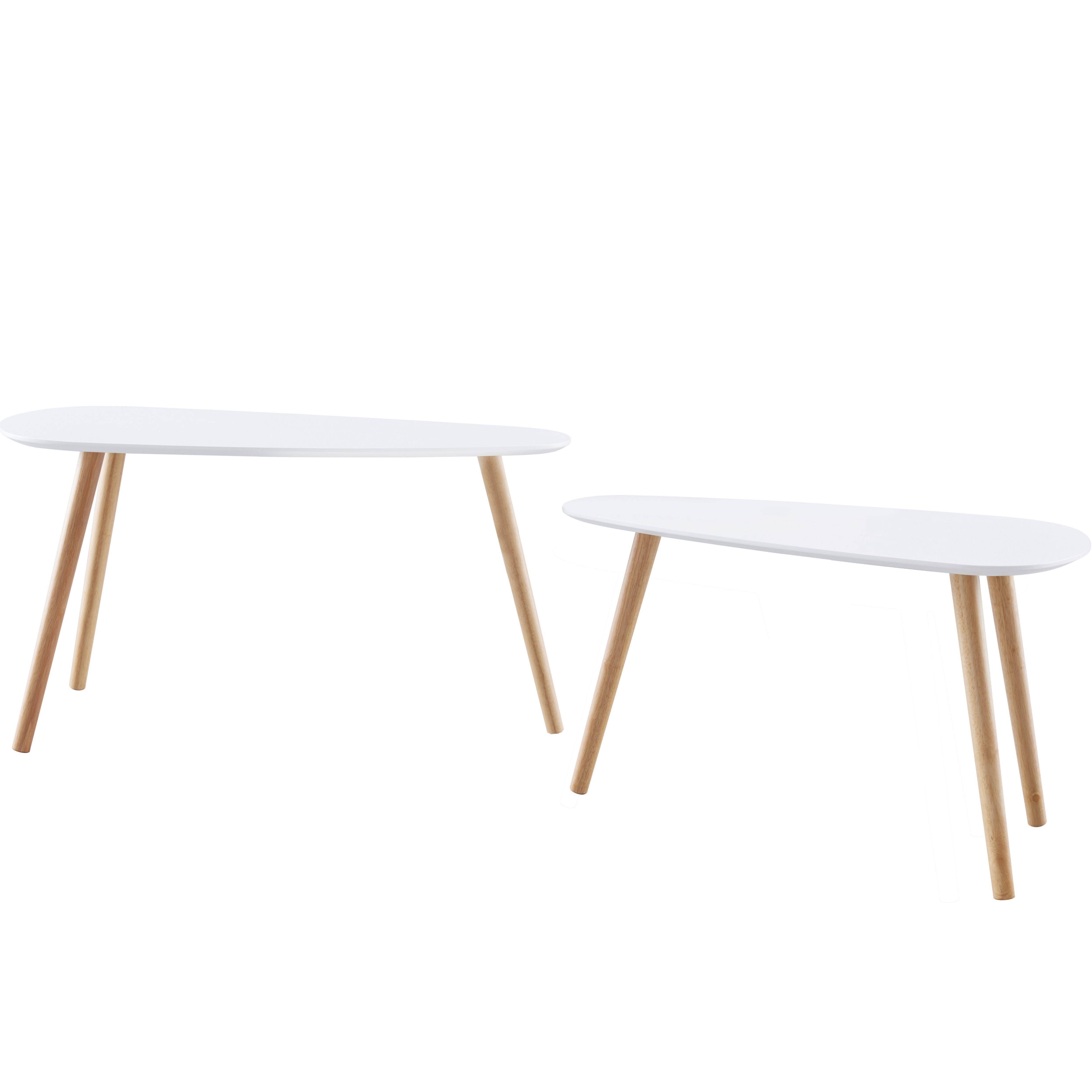 White triangle store side table