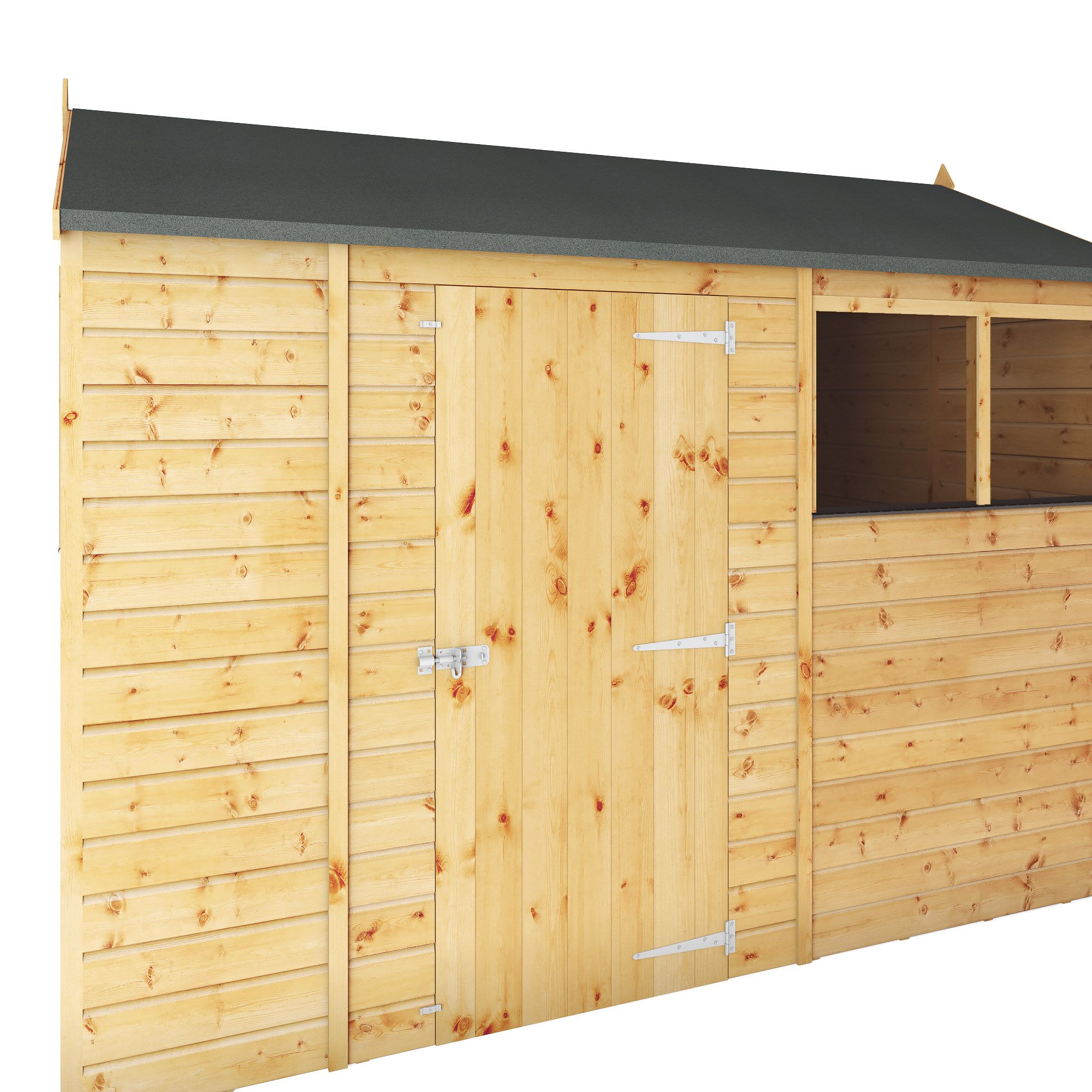 Mercia 10x6 ft Reverse apex Wooden Shed with floor & 4 windows