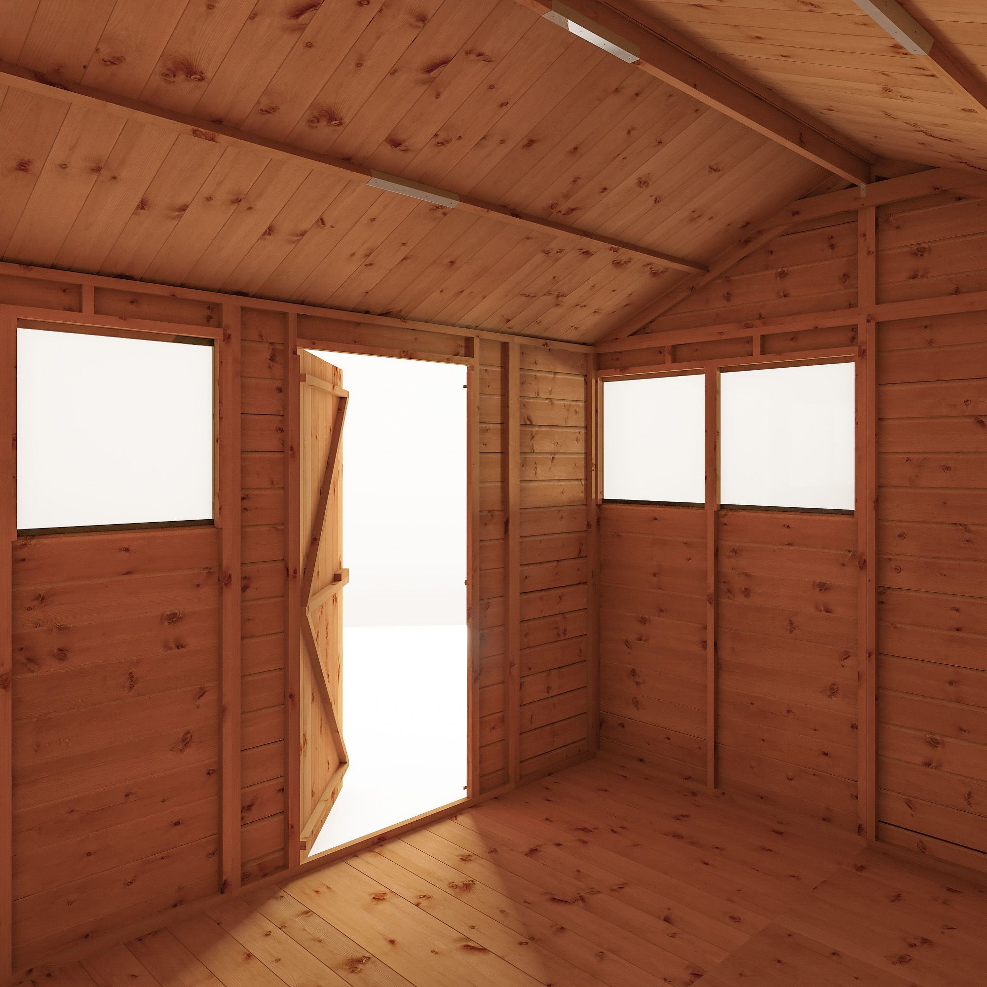 Mercia 10x8 ft Reverse apex Tongue & groove Wooden Shed with floor & 4 windows