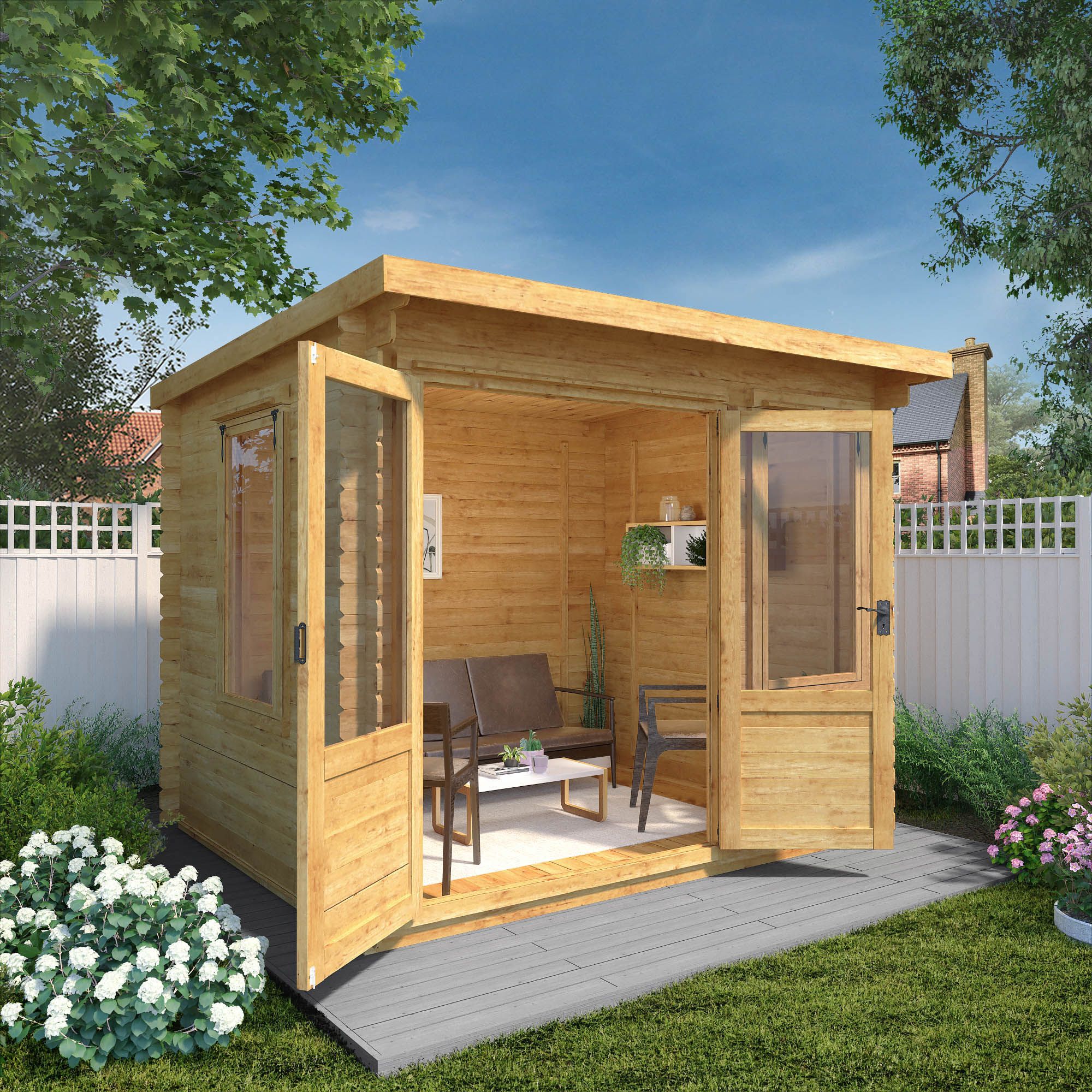 Mercia 10x8 ft with Double door Pent Cabin
