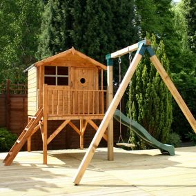 Mercia 12x12 Tulip Apex Shiplap Tower slide playhouse - Assembly service included
