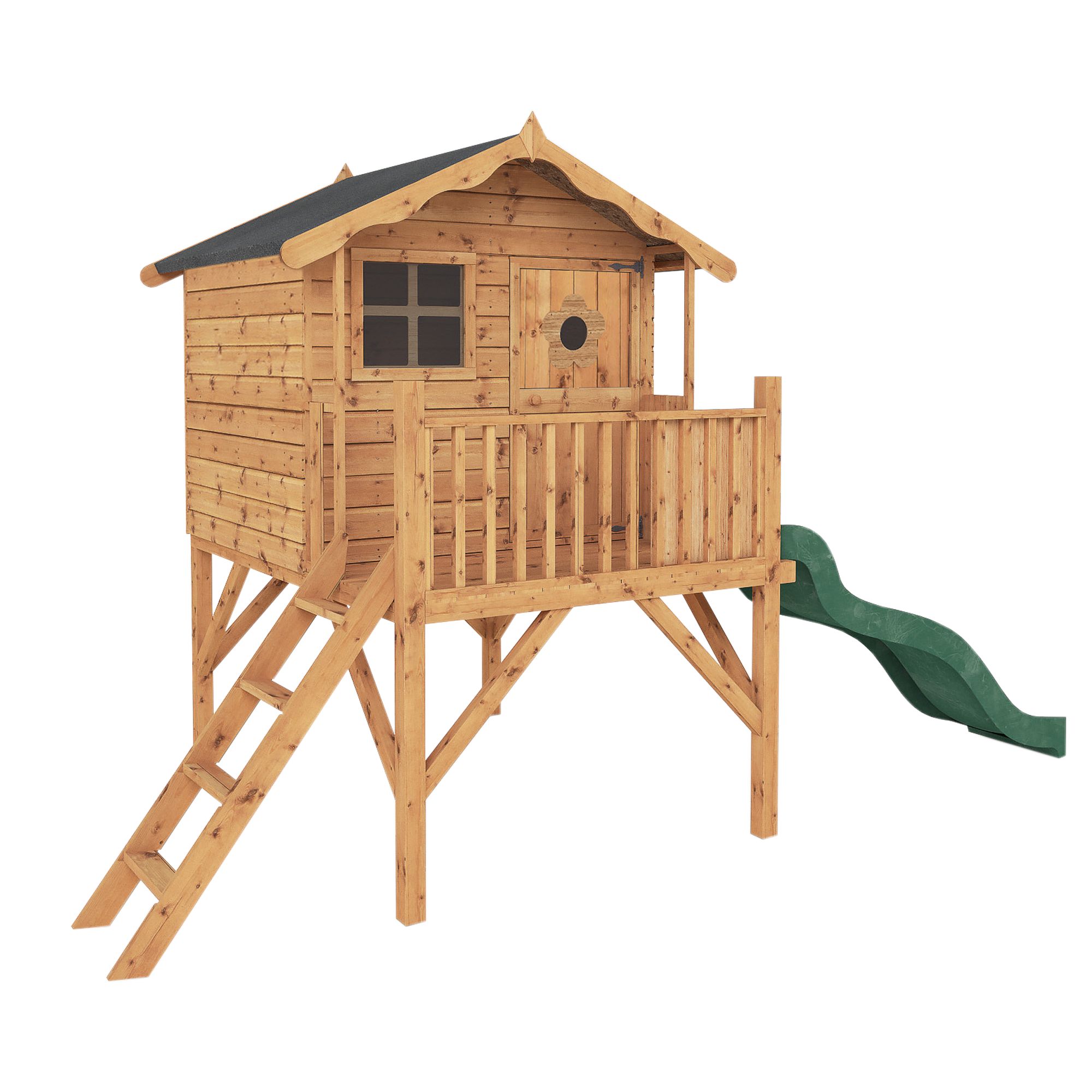 Mercia 12x6 Tulip Timber Tower slide playhouse Assembly service included