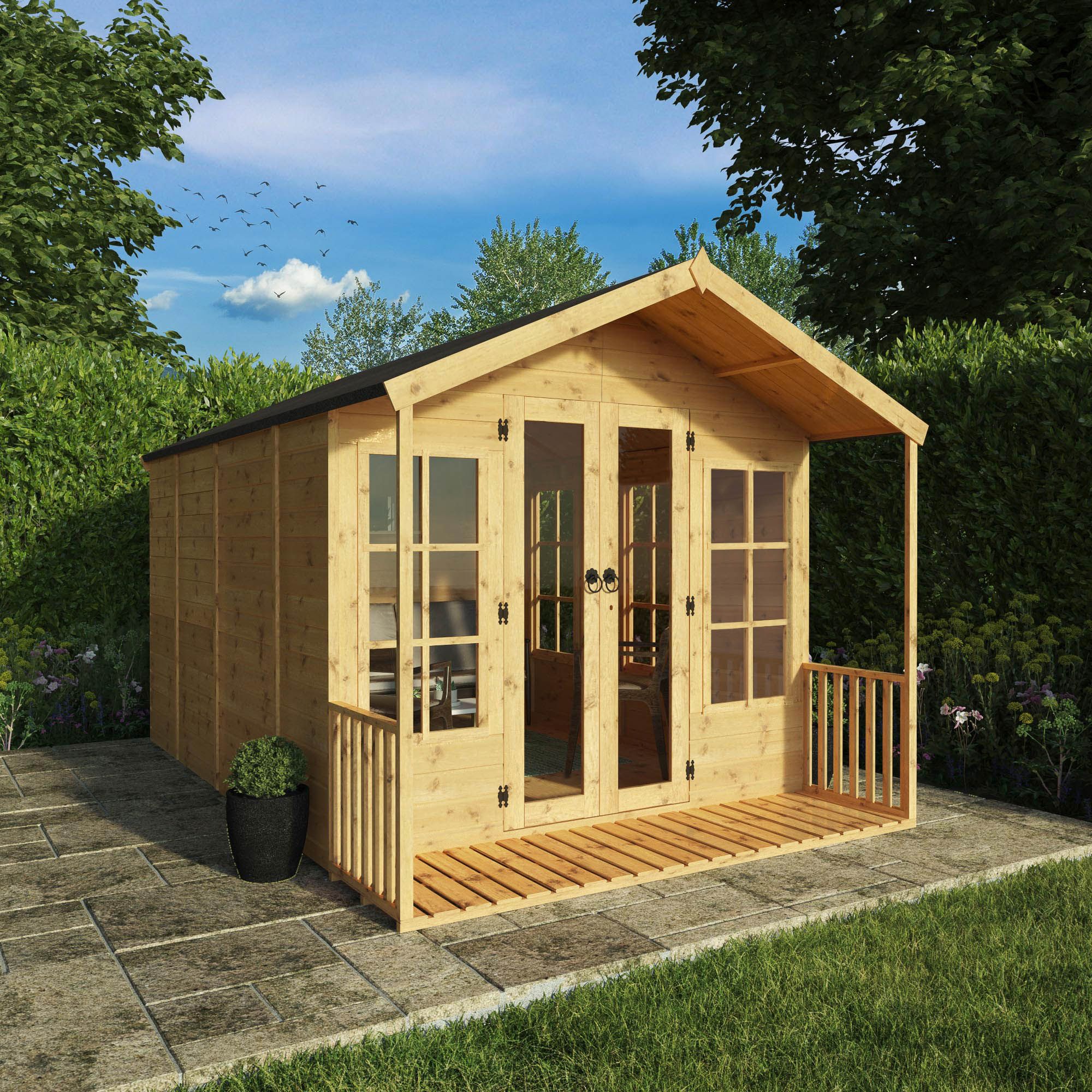 Mercia 12x8 ft with Double door & 4 windows Apex Wooden Summer house