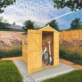 Mercia 6x4 ft Apex Overlap Wooden Shed with floor & 2 windows