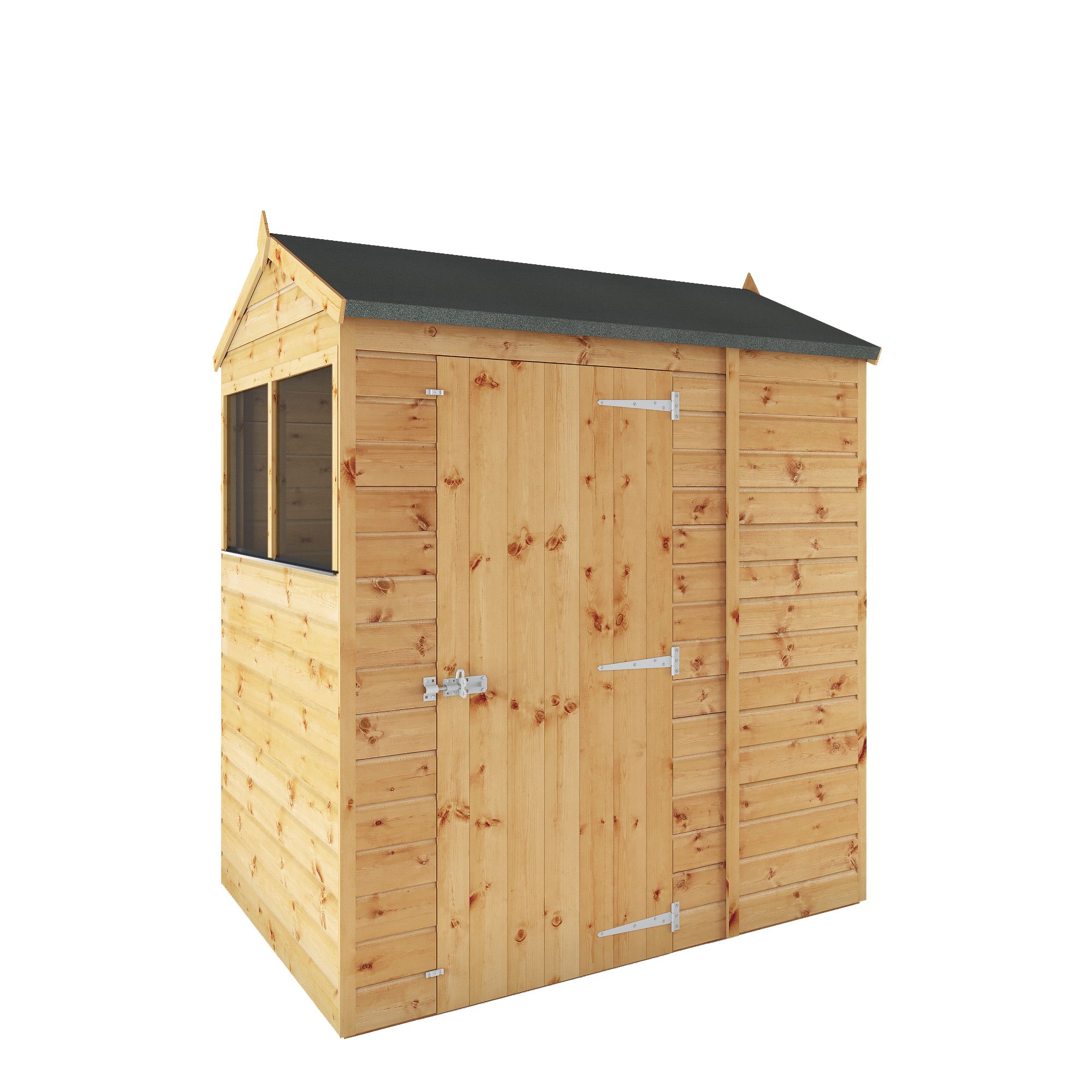 Mercia 6x4 ft Reverse apex Wooden Shed with floor & 2 windows