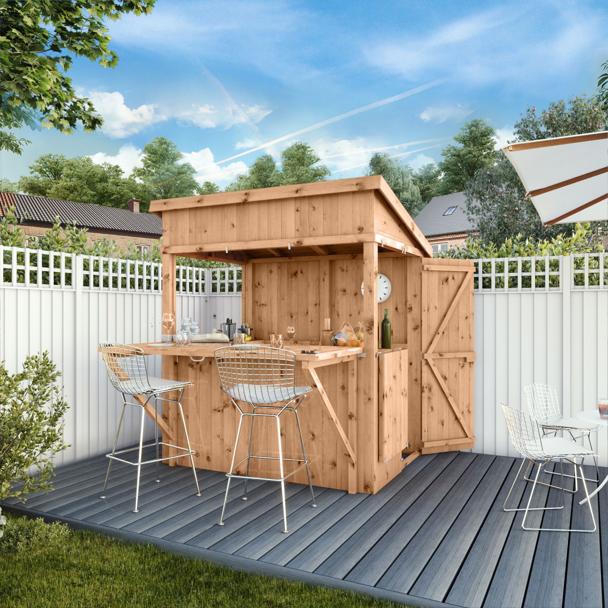 Mercia 6x4 ft with Single door Pent Wooden Garden bar | DIY at B&Q 