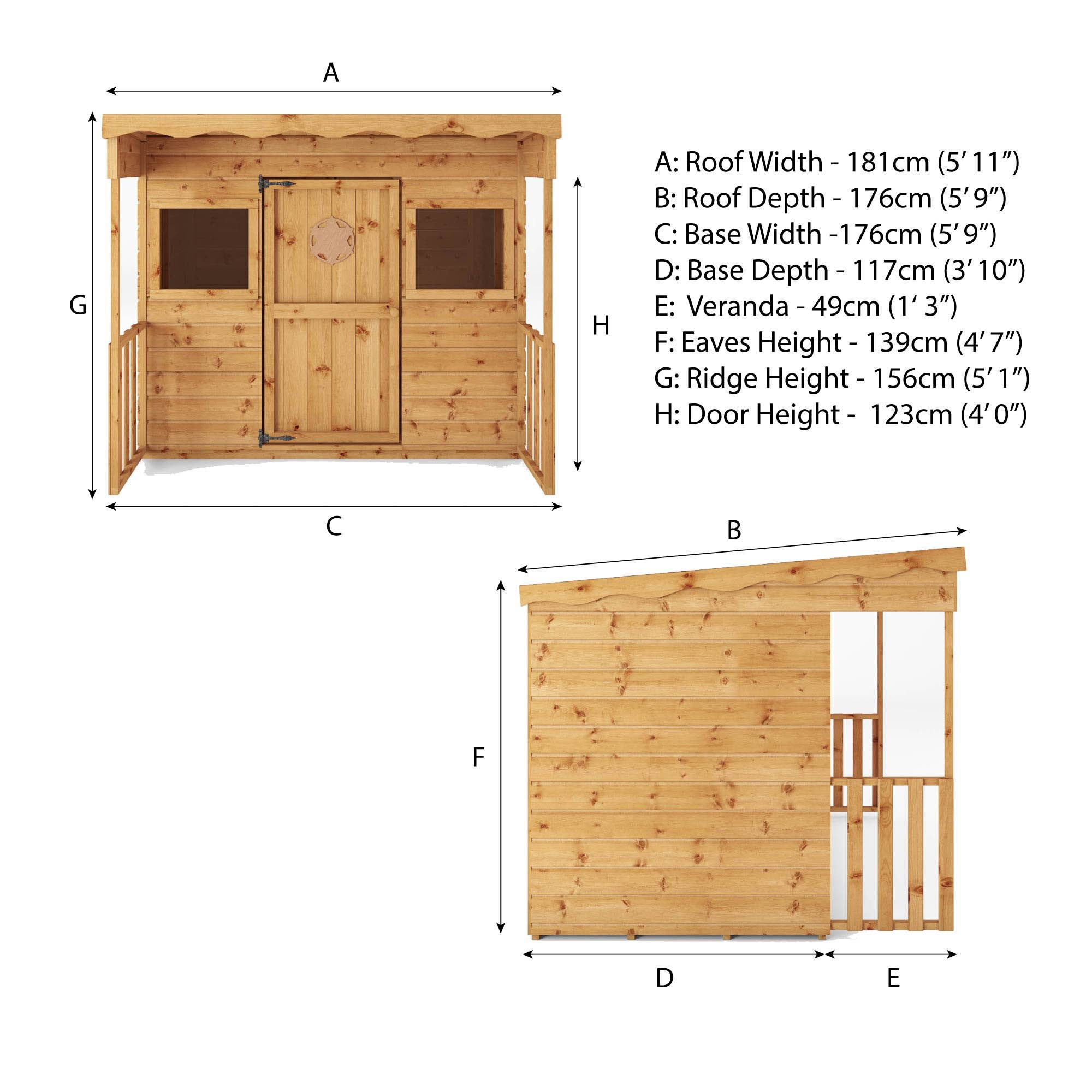 Mercia 6x5 Timber Playhouse Assembly required