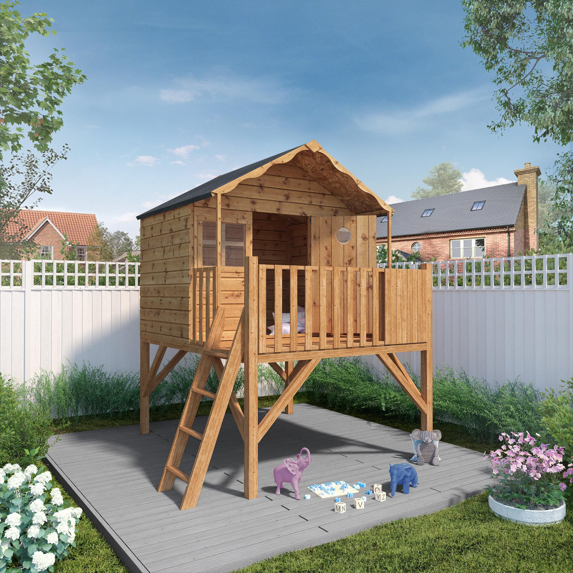 Mercia 7.5x7 Honeysuckle Apex Shiplap Tower playhouse - Assembly service included