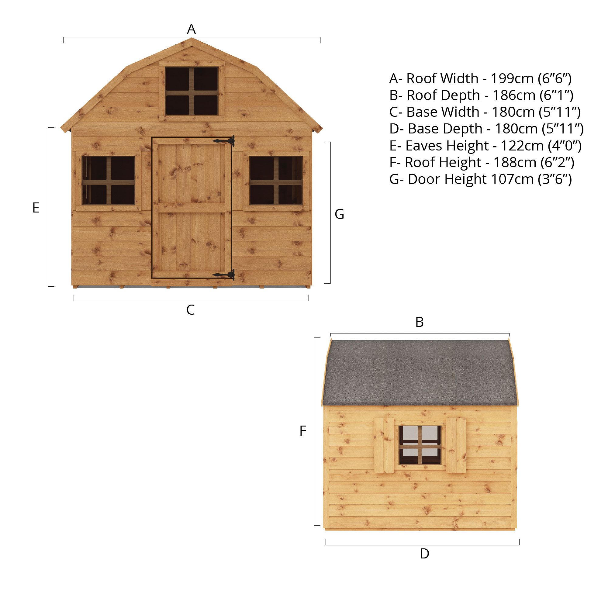 Mercia 7x6 Dutch apex Tongue & groove Playhouse