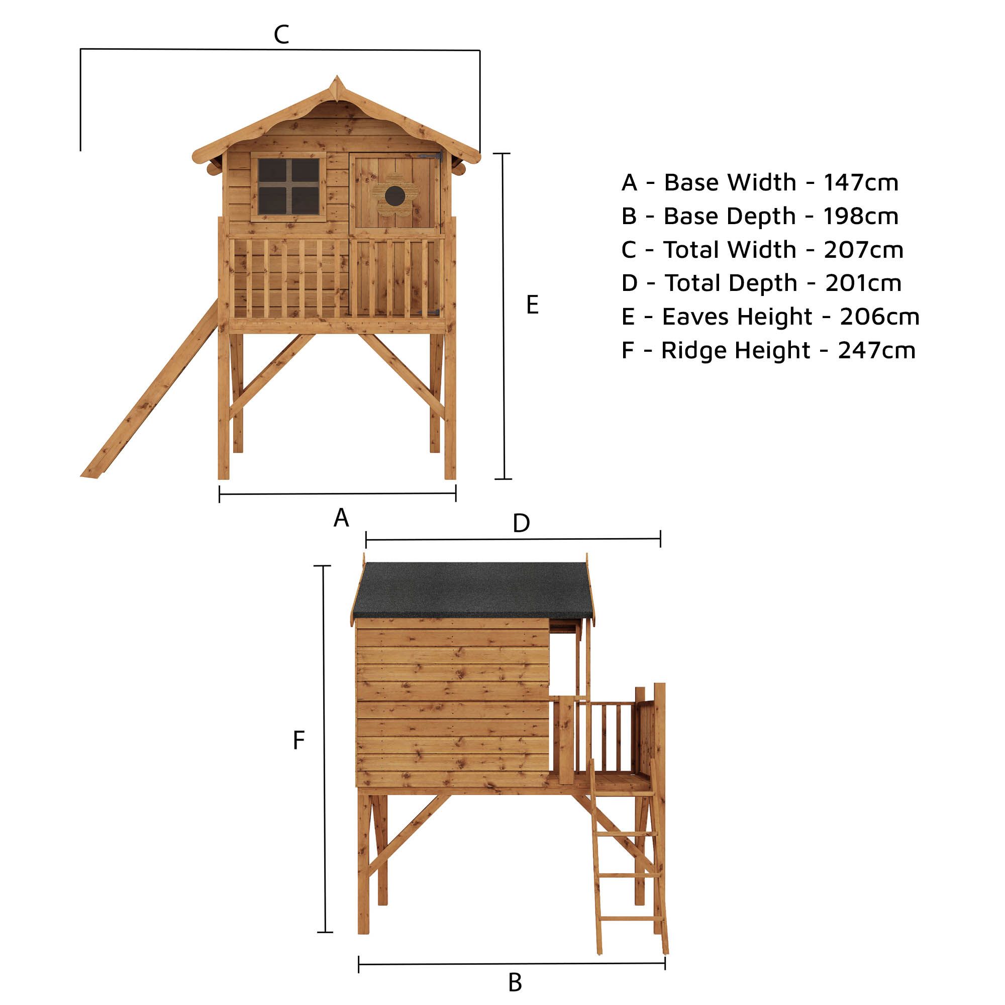 Mercia 7x6 Tulip Timber Tower playhouse Assembly service included