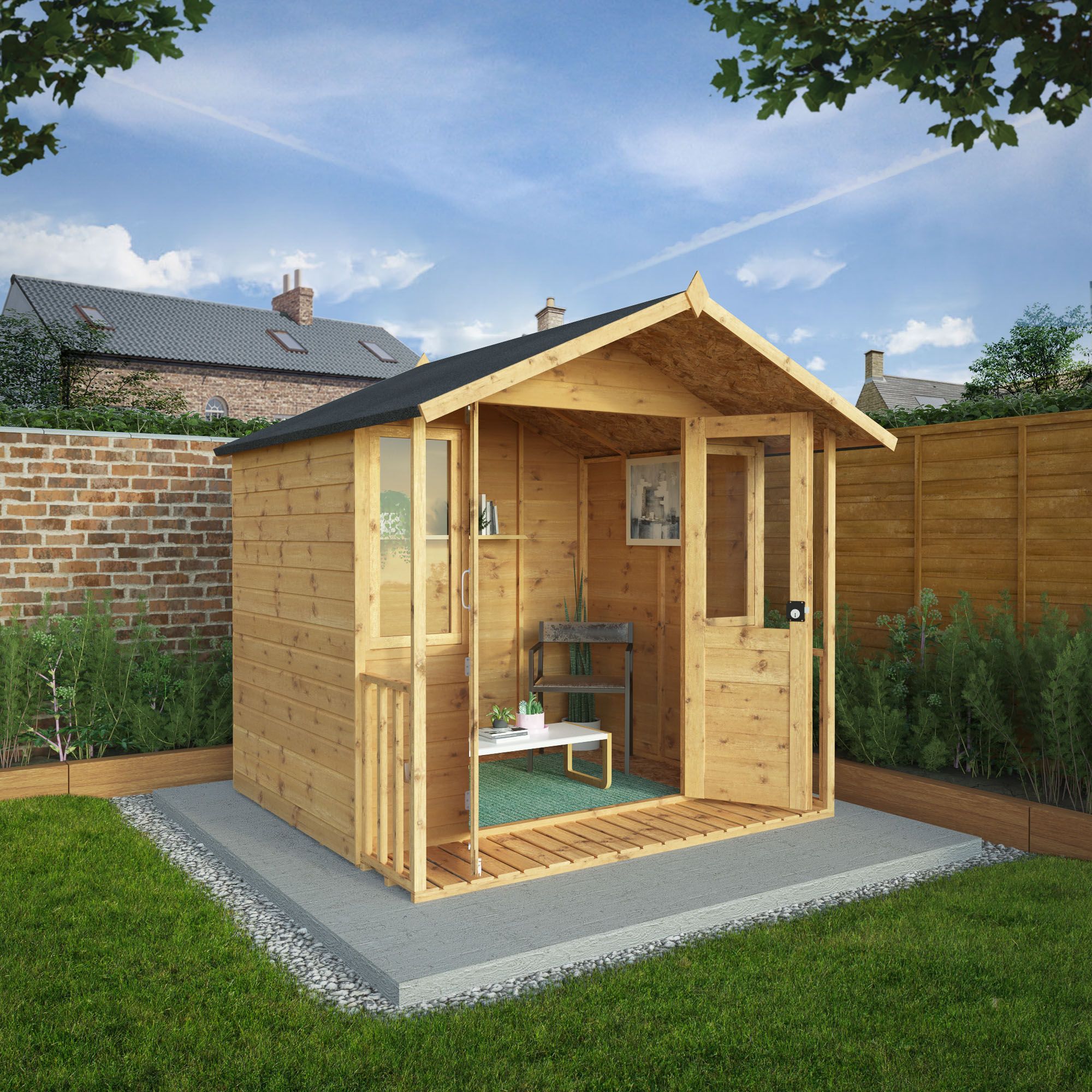 Mercia 7x7 ft with Double door & 2 windows Apex Wooden Summer house