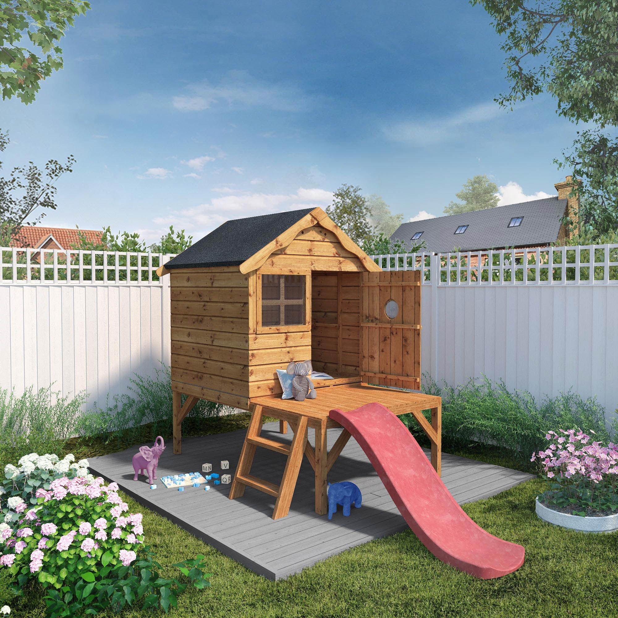 Wooden best sale playhouse b&q