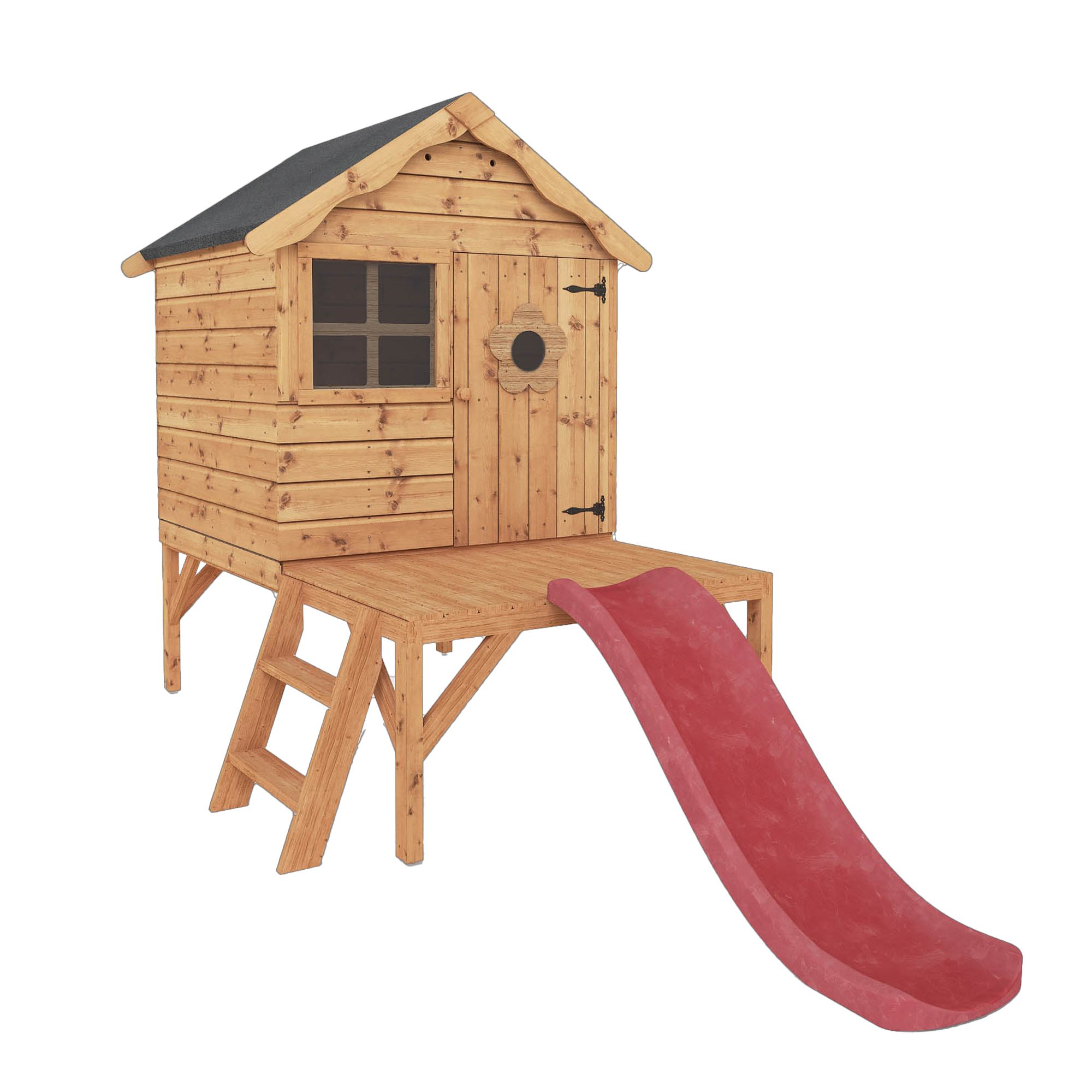 Mercia 8x10 Snug Apex Shiplap Wooden Tower slide playhouse - Assembly service included