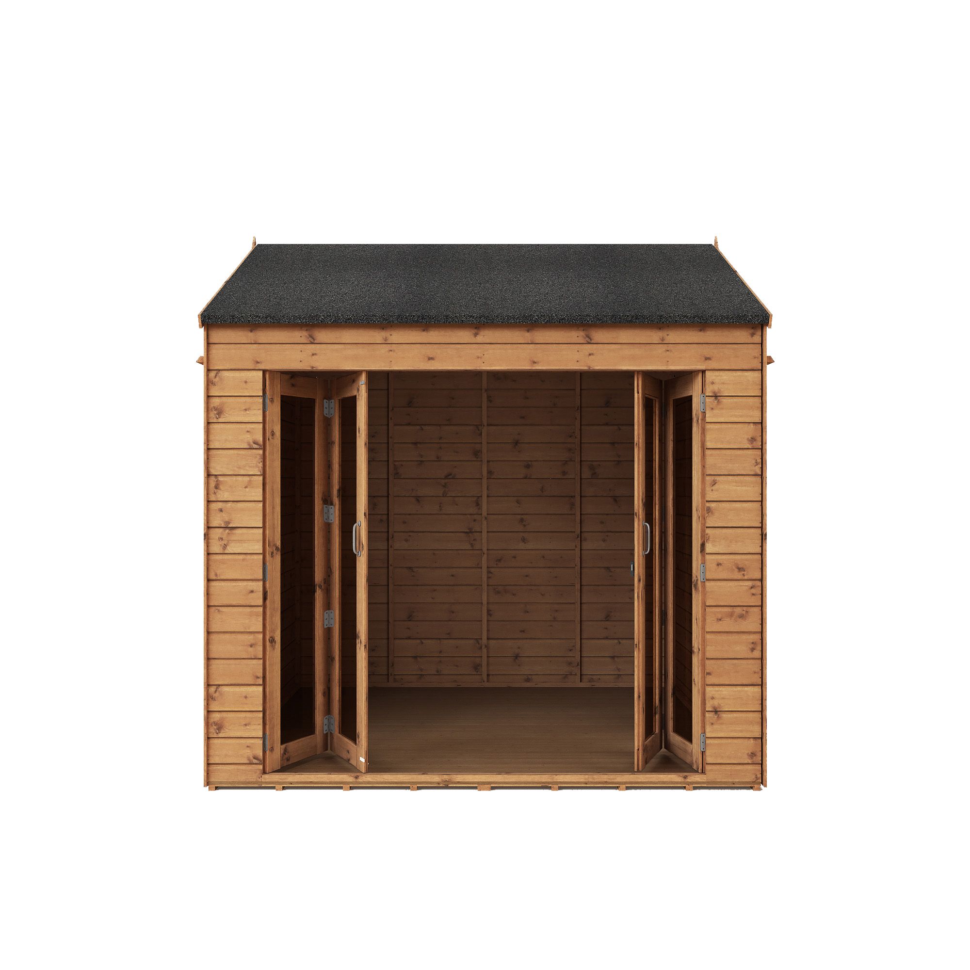 Mercia 8x8 ft with Bi-fold door & 2 windows Reverse apex Wooden Summer house