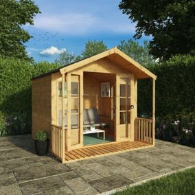 Mercia 8x8 ft with Double door & 3 windows Apex Wooden Summer house